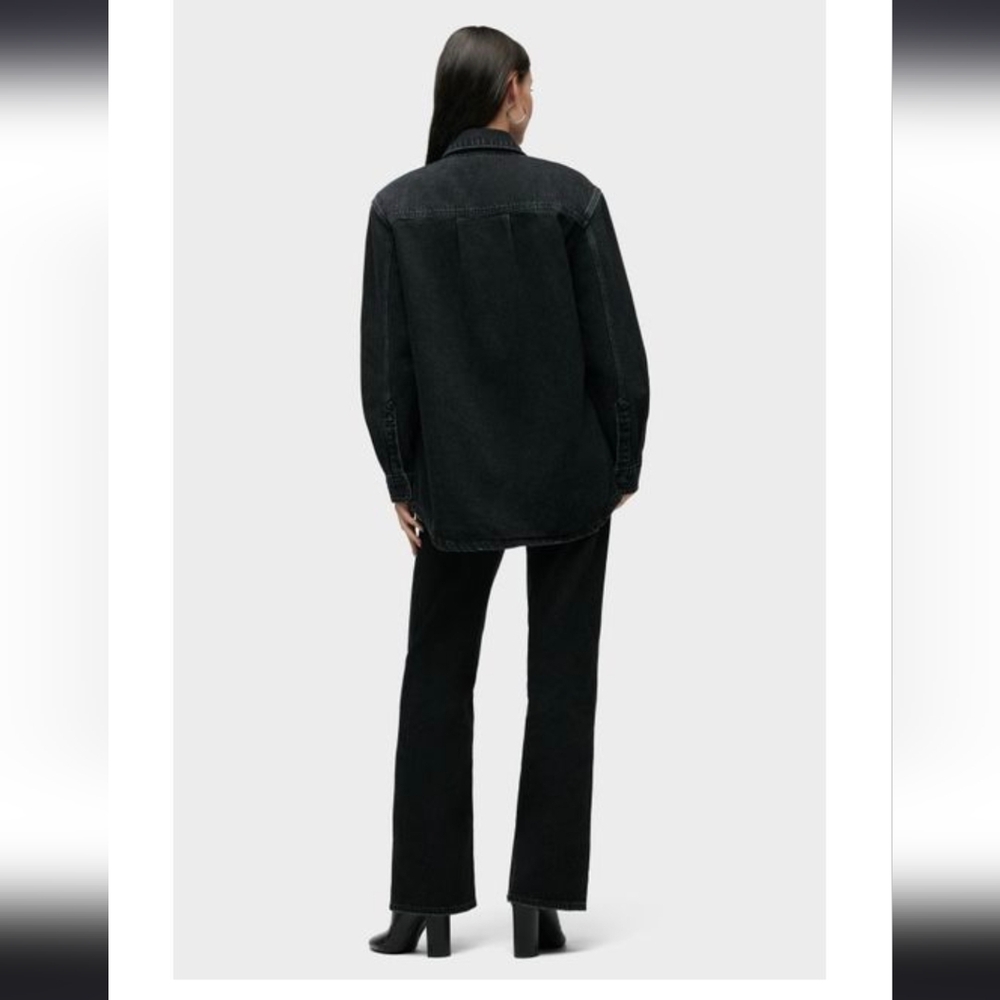NWT Hudson Jeans Denim Jacket (Shacket)‎ Black Oversized XL - Picture 3 of 6